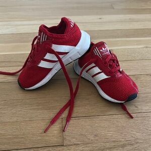Adidas Red and White Sneakers Sporty Design